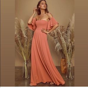 Lulus Abington Rust Rose Dress New with tags